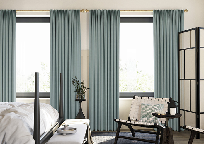 Shima Faux Silk, Azure - Made to Measure Curtains - Image 3